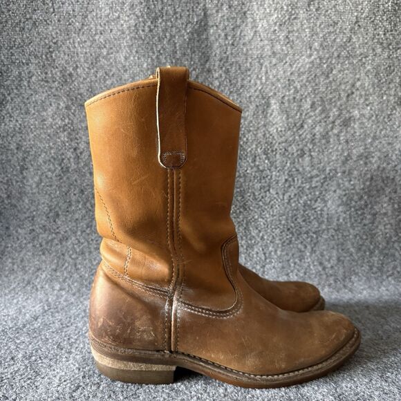 Rare VTG 90s Red Wing Pecos Roper Boots Men’s 8.5B Brown Leather Work Cowboy USA main image 10